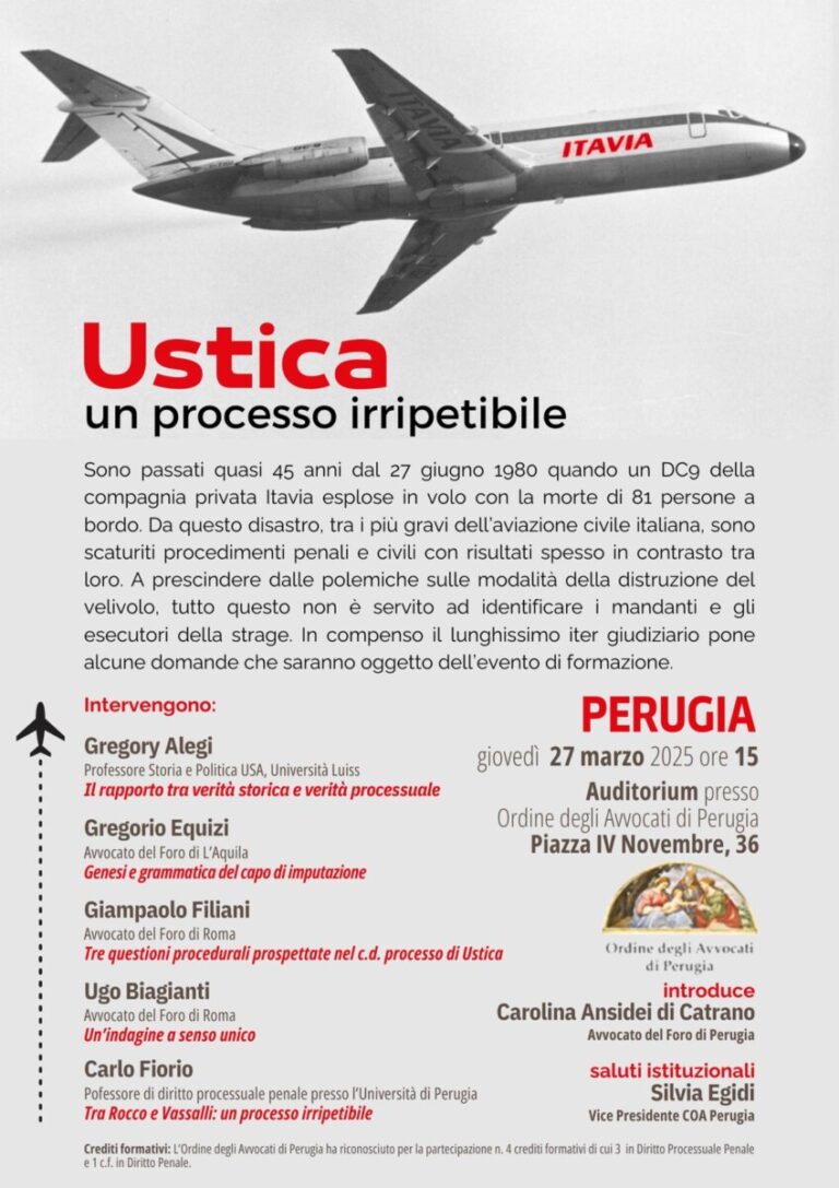 Ustica: un processo irripetibile — articolo blog Studio Ansidei