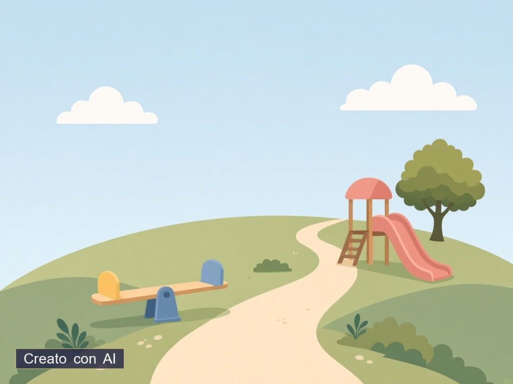 Parco giochi — illustrazione originale creata con AI